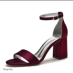Women's Satin Heel Wedding Shoes Elegant Ankle Strap Open-Toe